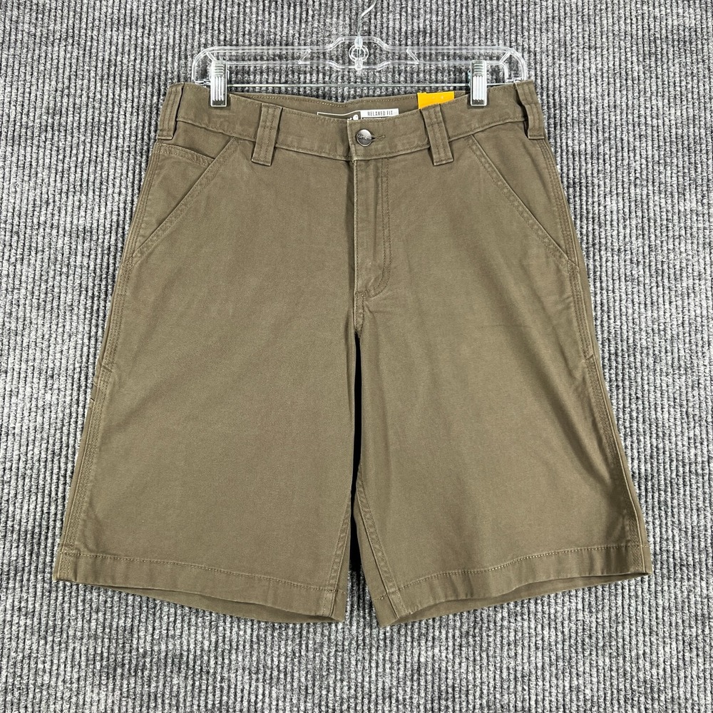 Carhartt Rugged Flex‎ Canvas Work Shorts Mens 30 Relaxed Fit Dark Green New